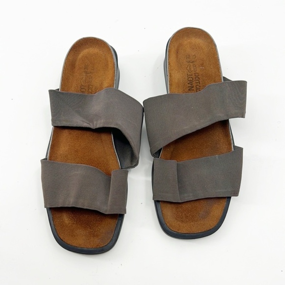 Naot Double Strap Stretch Fabric Heeled Slide Sandal Gray - Women's 39 / us 8